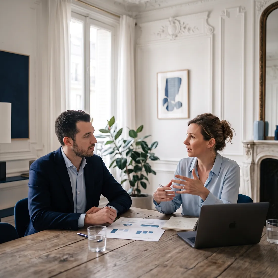 Rendez-vous de conseil entre un expert-comptable et une dirigeante